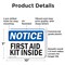 Signmission First Aid Kit Inside, 10 in W x Rectangle, Plastic OS-2PACK-NS-P-710-L-12738 - alternate 3